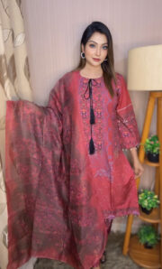 রেডিমেট দুবাই সিল্ক থ্রি পিস - Image 2