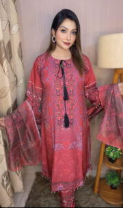 রেডিমেট দুবাই সিল্ক থ্রি পিস - Image 4