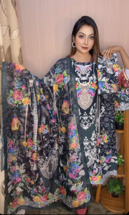 রেডিমেট দুবাই সিল্ক থ্রি পিস