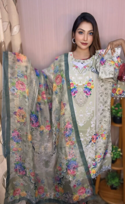 রেডিমেট দুবাই সিল্ক থ্রি পিস