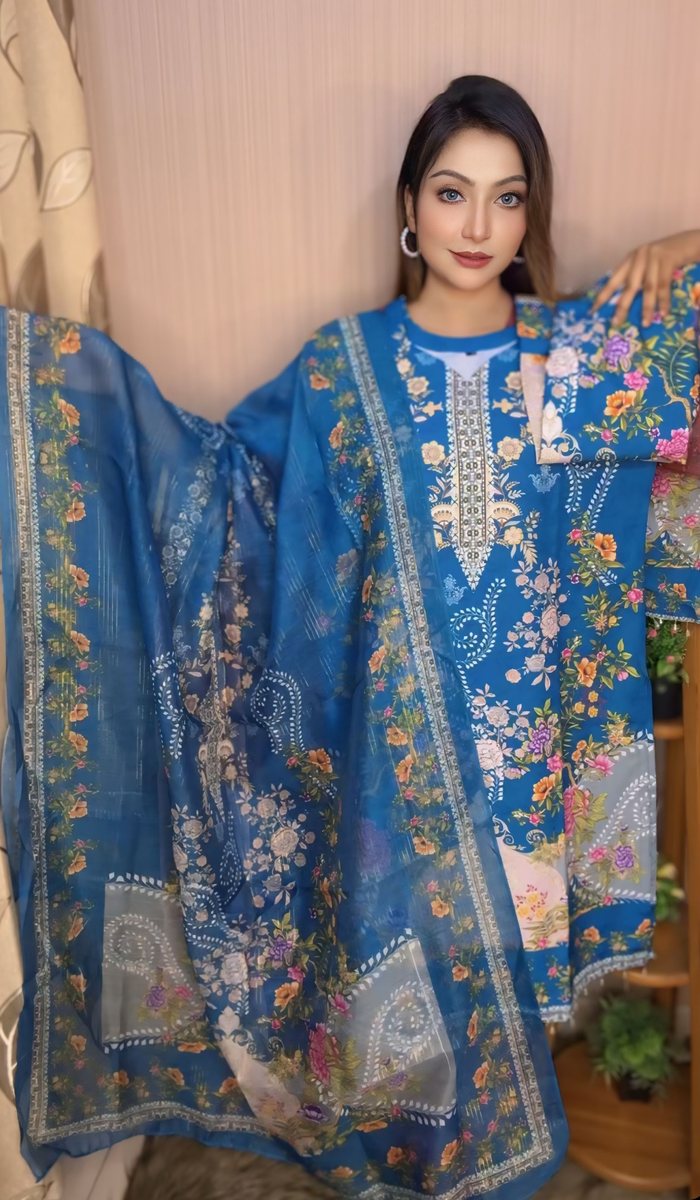 IMG_0375 রেডিমেট দুবাই সিল্ক থ্রি পিস - Image 1