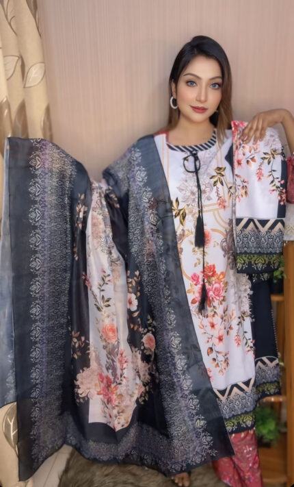 রেডিমেট দুবাই সিল্ক থ্রি পিস