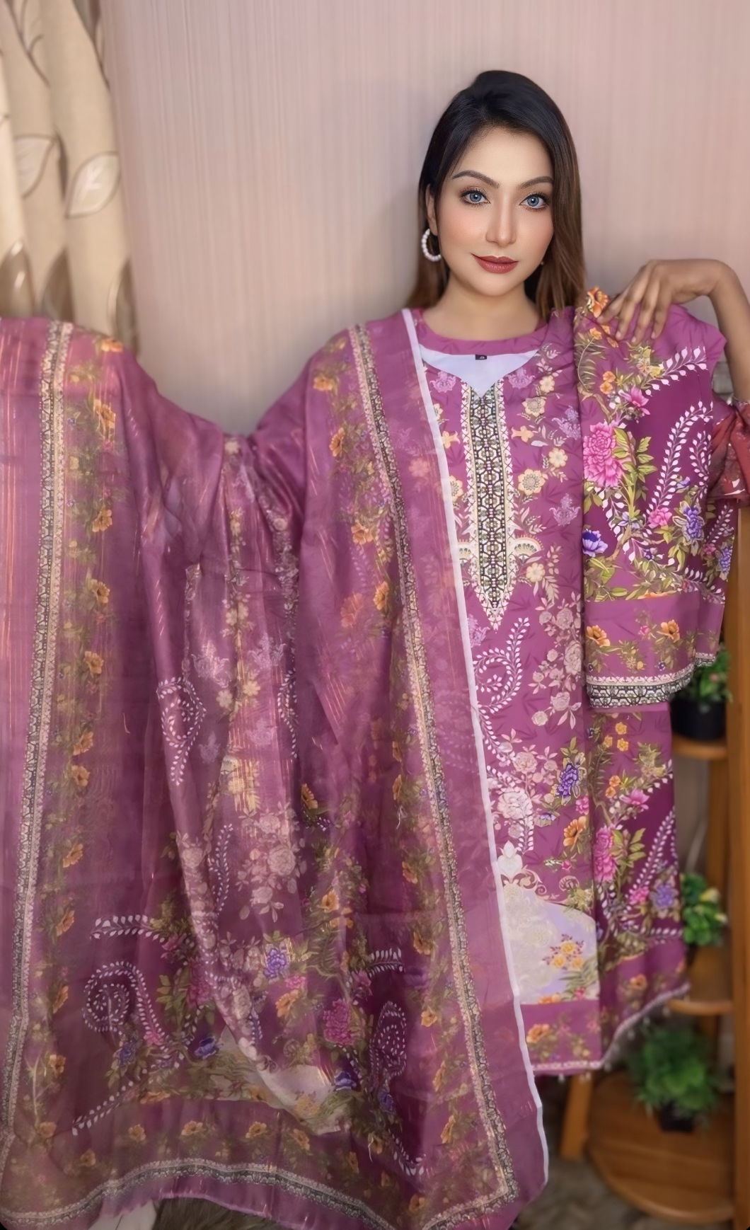 IMG_0377 রেডিমেট দুবাই সিল্ক থ্রি পিস - Image 1