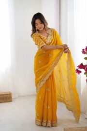 ইন্ডিয়ান জেমিচু ফ্যাব্রিক শাড়ি - Image 5